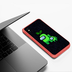 Чехол iPhone XS Max матовый Among us Lime kid lime, цвет: 3D-красный — фото 2