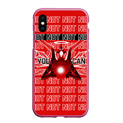 Чехол iPhone XS Max матовый Evangelion Eva 01 You can not, цвет: 3D-малиновый