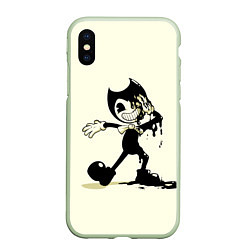 Чехол iPhone XS Max матовый Bendy And The Ink Machine, цвет: 3D-салатовый