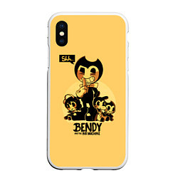 Чехол iPhone XS Max матовый Bendy And The Ink Machine, цвет: 3D-белый