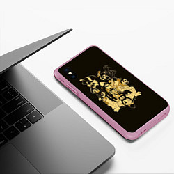Чехол iPhone XS Max матовый Bendy And The Ink Machine, цвет: 3D-розовый — фото 2