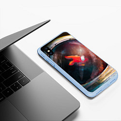 Чехол iPhone XS Max матовый AMONG US, цвет: 3D-голубой — фото 2