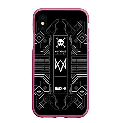 Чехол iPhone XS Max матовый WATCH DOGS: LEGION, цвет: 3D-малиновый