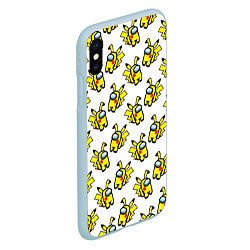 Чехол iPhone XS Max матовый Among us Pikachu, цвет: 3D-голубой — фото 2