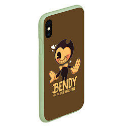 Чехол iPhone XS Max матовый Bendy And The Ink Machine, цвет: 3D-салатовый — фото 2