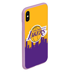 Чехол iPhone XS Max матовый LOS ANGELES LAKERS, цвет: 3D-сиреневый — фото 2