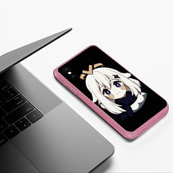Чехол iPhone XS Max матовый Genshin Impact Paimon, цвет: 3D-малиновый — фото 2
