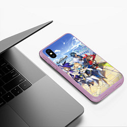 Чехол iPhone XS Max матовый Genshin Impact, цвет: 3D-сиреневый — фото 2