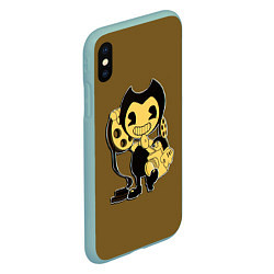 Чехол iPhone XS Max матовый Bendy And The Ink Machine, цвет: 3D-мятный — фото 2