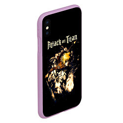 Чехол iPhone XS Max матовый Атака на титанов, цвет: 3D-сиреневый — фото 2
