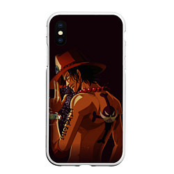 Чехол iPhone XS Max матовый One Piece Портгас Д Эйс, цвет: 3D-белый