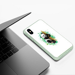 Чехол iPhone XS Max матовый Панда, цвет: 3D-салатовый — фото 2