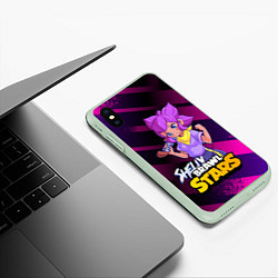 Чехол iPhone XS Max матовый Brawl Stars Shelly, цвет: 3D-салатовый — фото 2