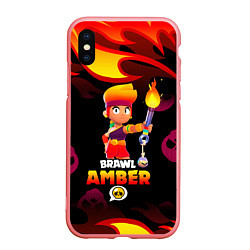 Чехол iPhone XS Max матовый BRAWL STARS AMBER, цвет: 3D-баблгам