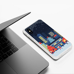 Чехол iPhone XS Max матовый Новогодняя атмосфера, цвет: 3D-белый — фото 2
