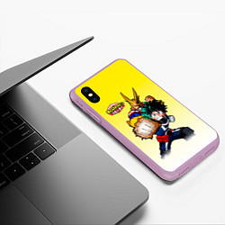 Чехол iPhone XS Max матовый Моя геройская академия, цвет: 3D-сиреневый — фото 2