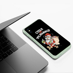 Чехол iPhone XS Max матовый Стёкл как трезвышко!, цвет: 3D-салатовый — фото 2