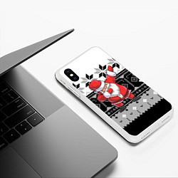 Чехол iPhone XS Max матовый Свитер Santa DAB, цвет: 3D-белый — фото 2