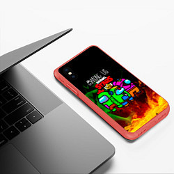 Чехол iPhone XS Max матовый Among Us Brawl StarS, цвет: 3D-красный — фото 2