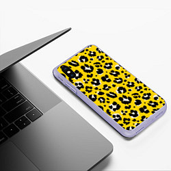 Чехол iPhone XS Max матовый Леопард, цвет: 3D-светло-сиреневый — фото 2