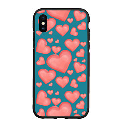 Чехол iPhone XS Max матовый Любовь, цвет: 3D-черный