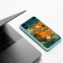 Чехол iPhone XS Max матовый Легенда о волках, цвет: 3D-мятный — фото 2