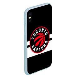 Чехол iPhone XS Max матовый TORONTO RAPTORS, цвет: 3D-голубой — фото 2