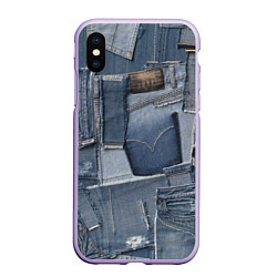 Чехол iPhone XS Max матовый Jeans life, цвет: 3D-светло-сиреневый