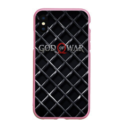 Чехол iPhone XS Max матовый GOD OF WAR S, цвет: 3D-розовый