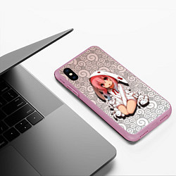 Чехол iPhone XS Max матовый Аниме Манга, цвет: 3D-розовый — фото 2
