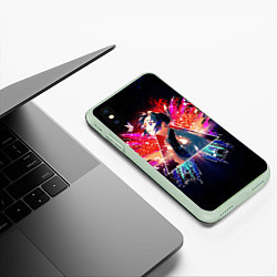 Чехол iPhone XS Max матовый Шинобу Кочо, цвет: 3D-салатовый — фото 2