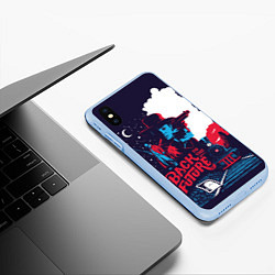 Чехол iPhone XS Max матовый Назад в будущее, цвет: 3D-голубой — фото 2