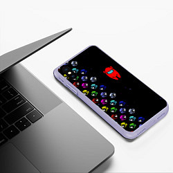 Чехол iPhone XS Max матовый AMONG US, цвет: 3D-светло-сиреневый — фото 2