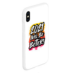 Чехол iPhone XS Max матовый 2021 Will Be Better, цвет: 3D-белый — фото 2