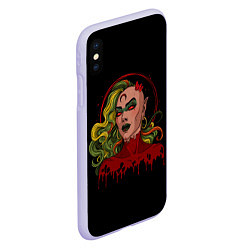 Чехол iPhone XS Max матовый Ведьма, цвет: 3D-светло-сиреневый — фото 2