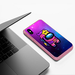 Чехол iPhone XS Max матовый AMONG US - BRAWL STARS SANDY, цвет: 3D-малиновый — фото 2