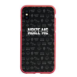 Чехол iPhone XS Max матовый Noize MC, цвет: 3D-красный