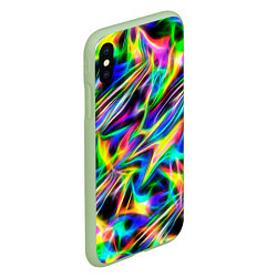 Чехол iPhone XS Max матовый Космическая хризонтема, цвет: 3D-салатовый — фото 2