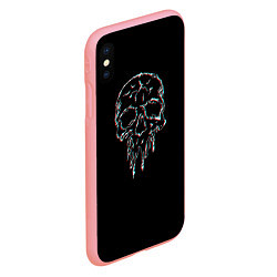 Чехол iPhone XS Max матовый Skull Glitch, цвет: 3D-баблгам — фото 2