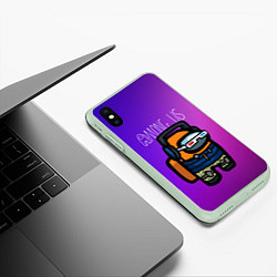 Чехол iPhone XS Max матовый Among Us Z, цвет: 3D-салатовый — фото 2