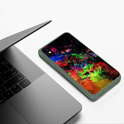 Чехол iPhone XS Max матовый Краски, цвет: 3D-темно-зеленый — фото 2