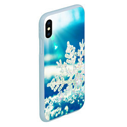 Чехол iPhone XS Max матовый Снег, цвет: 3D-голубой — фото 2