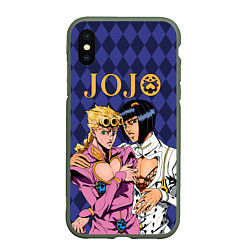 Чехол iPhone XS Max матовый JOJO, цвет: 3D-темно-зеленый