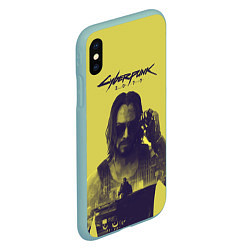 Чехол iPhone XS Max матовый Cyberpunk 2077, цвет: 3D-мятный — фото 2