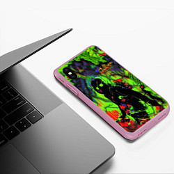 Чехол iPhone XS Max матовый Граффити, цвет: 3D-розовый — фото 2