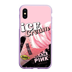 Чехол iPhone XS Max матовый BLACKPINK ICE CREAM, цвет: 3D-сиреневый