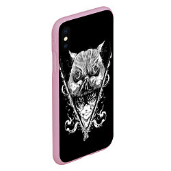 Чехол iPhone XS Max матовый Клинок рассекающий демонов Ино, цвет: 3D-розовый — фото 2