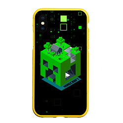 Чехол iPhone XS Max матовый Minecraft, цвет: 3D-желтый