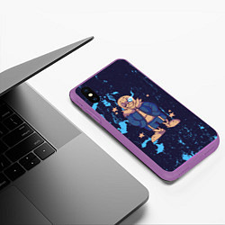 Чехол iPhone XS Max матовый Undertale, цвет: 3D-фиолетовый — фото 2
