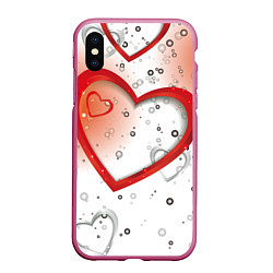 Чехол iPhone XS Max матовый Клуб Романтики, цвет: 3D-малиновый